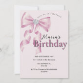 Sparkle Pink Coquette Bow 1st Kaart (Voorkant)