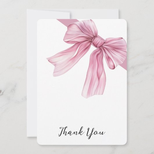 Sparkle Pink Coquette Bow 1st Kaart (Achterkant)