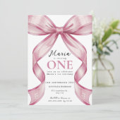 Sparkle Pink Coquette Bow 1st Kaart (Staand voorkant)