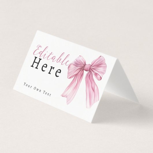 Sparkle Pink Coquette Bow 1st Kaart (Voorkant)