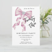 Sparkle Pink Coquette Bow 1st Kaart (Staand voorkant)