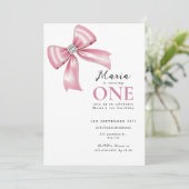 Sparkle Pink Coquette Bow 1st Kaart (Staand voorkant)