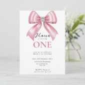 Sparkle Pink Coquette Bow 1st Kaart (Staand voorkant)