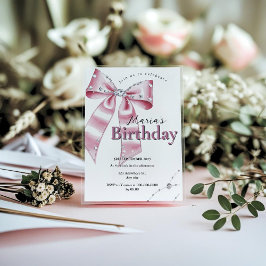 Sparkle Pink Coquette Bow 1st Kaart