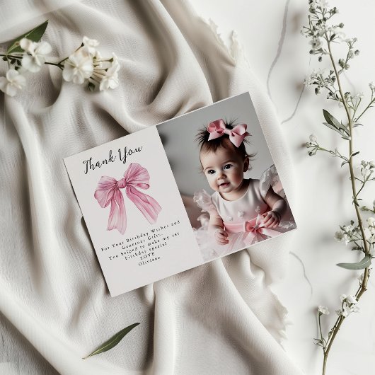 Sparkle Pink Coquette Bow 1st Kaart
