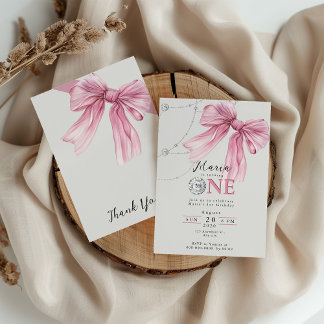 Sparkle Pink Coquette Bow 1st Kaart