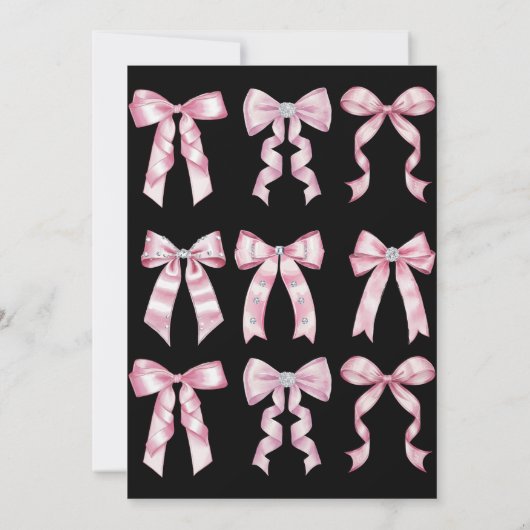 Sparkle Pink Coquette Bow 1st Kaart (Achterkant)