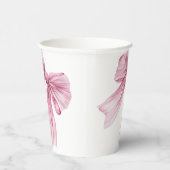 Sparkle Pink Coquette Bow 1st Papieren Bekers (Rechts)