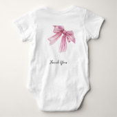 Sparkle Pink Coquette Bow 1st Romper (Achterkant)