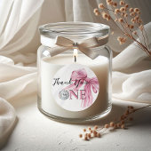 Sparkle Pink Coquette Bow 1st Ronde Sticker