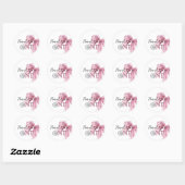 Sparkle Pink Coquette Bow 1st Ronde Sticker (Vel)
