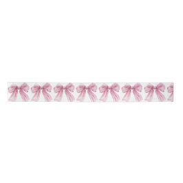 Sparkle Pink Coquette Bow 1st Satijnen Lint