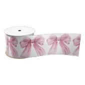 Sparkle Pink Coquette Bow 1st Satijnen Lint (Spoel)