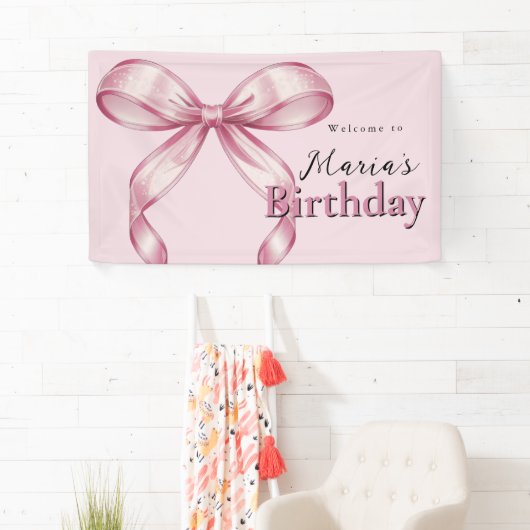 Sparkle Pink Coquette Bow 1st Spandoek (Insitu)