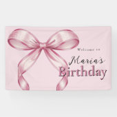 Sparkle Pink Coquette Bow 1st Spandoek (Horizontaal)