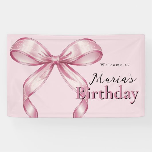 Sparkle Pink Coquette Bow 1st Spandoek (Horizontaal)