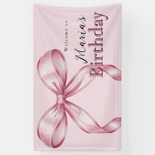 Sparkle Pink Coquette Bow 1st Spandoek (Verticaal)