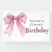Sparkle Pink Coquette Bow 1st Spandoek (Horizontaal)