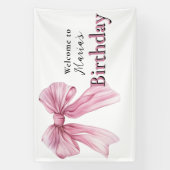 Sparkle Pink Coquette Bow 1st Spandoek (Verticaal)