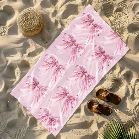 Sparkle Pink Coquette Bow 1st Strandlaken
