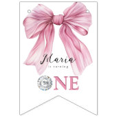 Sparkle Pink Coquette Bow 1st Vlaggetjes (Eerste vlag)