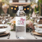 Sparkle Pink Coquette Bow 1st Waterfles Etiket