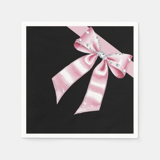 Sparkle Pink Coquette Bow Servet (Voorkant)