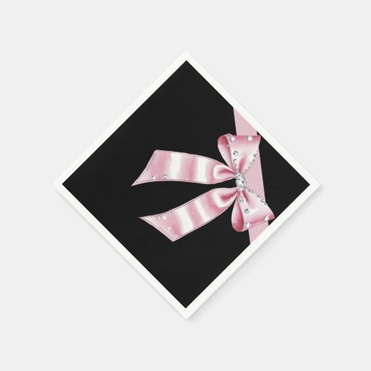 Sparkle Pink Coquette Bow Servet (Hoek)