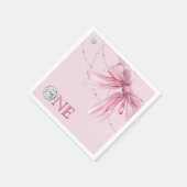Sparkle Pink Coquette Bow Servet (Hoek)