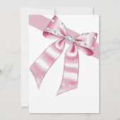 Sparkle Pink Coquette Bow Verjaardag Kaart (Achterkant)