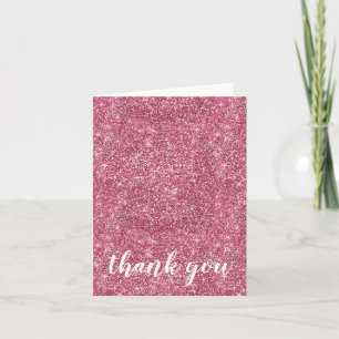  Sparkle Pink Faux Glitter Bedankkaart
