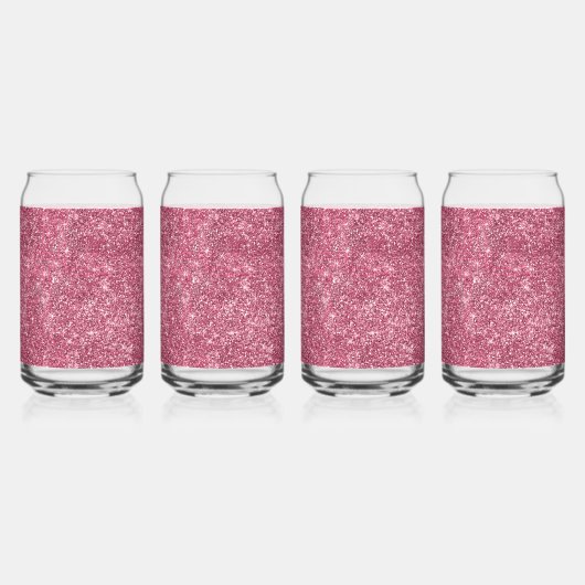  Sparkle Pink Faux Glitter Blikvorm Glas (Achterkant)