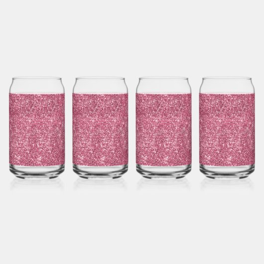 Sparkle Pink Faux Glitter Blikvorm Glas (Rechts)