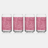  Sparkle Pink Faux Glitter Blikvorm Glas (Voorkant)