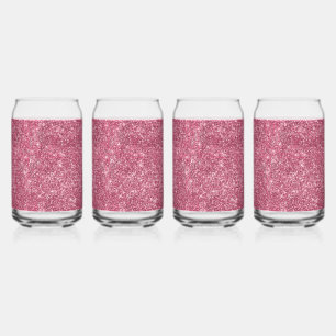 Sparkle Pink Faux Glitter Blikvorm Glas