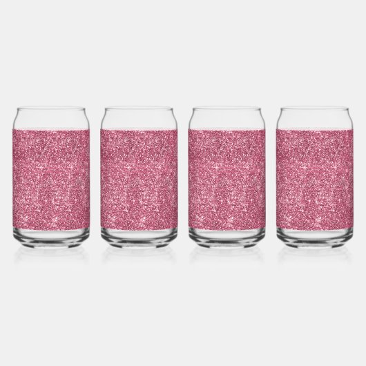  Sparkle Pink Faux Glitter Blikvorm Glas (Links)