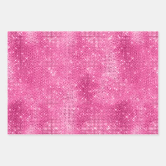 Sparkle Pink Glam Unicorn Verjaardag Inpakpapier Vel (Voorkant 3)