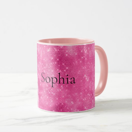 Sparkle Pink Glam Unicorn Verjaardag Mok (Voorkant rechts)