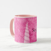 Sparkle Pink Glam Unicorn Verjaardag Mok (Voorkant links)