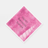 Sparkle Pink Glam Unicorn Verjaardag Servet (Hoek)