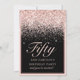 Sparkle Pink Glitter 50 en Fabulous Birthday Kaart