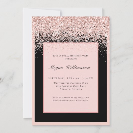 Sparkle Pink Glitter 50 en Fabulous Birthday Kaart (Achterkant)