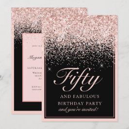 Sparkle Pink Glitter 50 en Fabulous Birthday Kaart