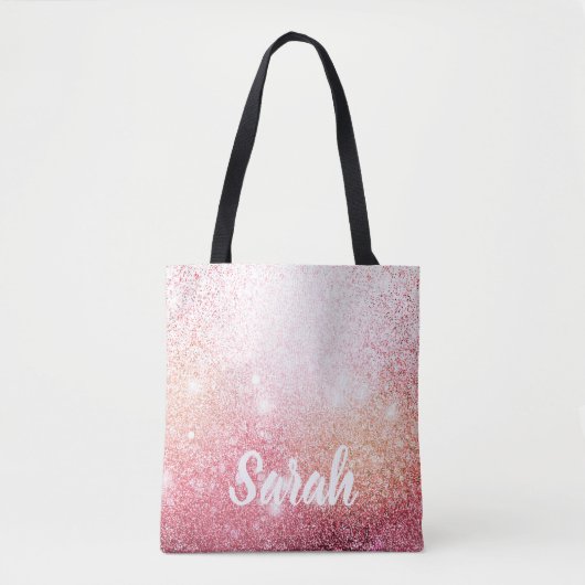 Sparkle Pink Glitter ontwerp Tote Bag (Voorkant)