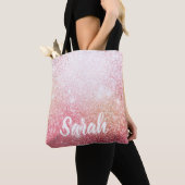 Sparkle Pink Glitter ontwerp Tote Bag (Dichtbij)