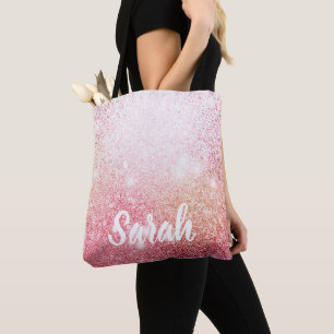 Sparkle Pink Glitter ontwerp Tote Bag