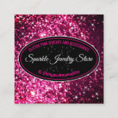 Sparkle Pink Glitz Glam Bling Vierkante Visitekaartje (Voorkant)