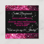 Sparkle Pink Glitz Glam Bling Vierkante Visitekaartje (Achterkant)