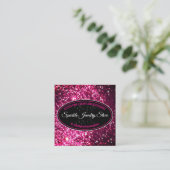 Sparkle Pink Glitz Glam Bling Vierkante Visitekaartje (Staand voorkant)