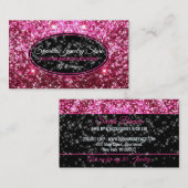 Sparkle Pink Glitz Glam Starlust Jewelry Visitekaartje (Voorkant / Achterkant)